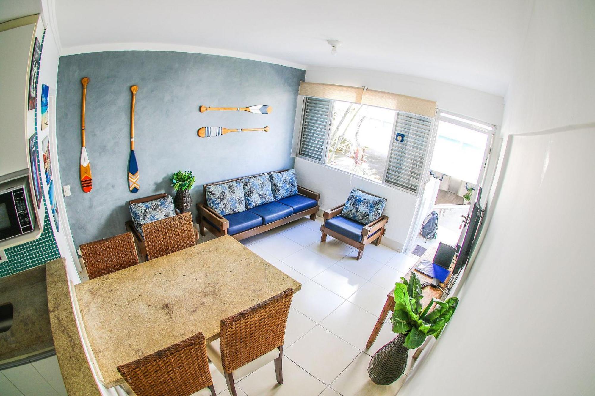 5E-Pe Na Areia Da Praia Do Tombo, 2 Quartos, Ar Cond, 2 Banheiros,2 Vagas+Roupas De Cama 瓜鲁雅 外观 照片